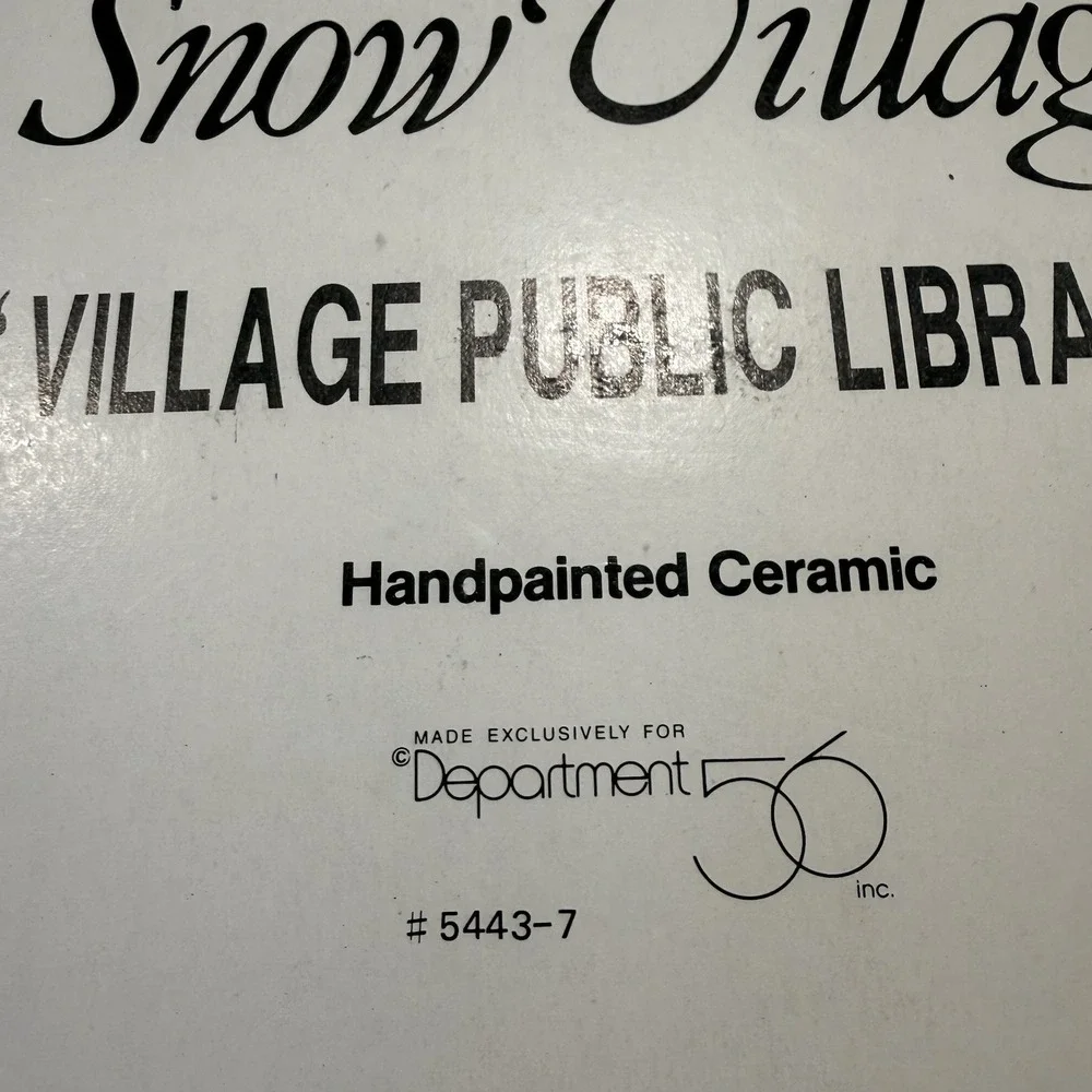Dept 56 Village Public Library Original Snow Village Lighted 54437 Retired Boxed